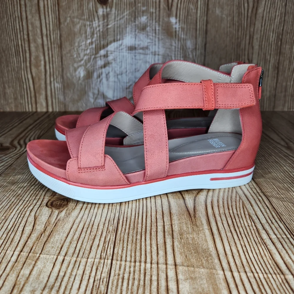 Eileen‎ Fisher Sally Wedge Strappy Sandal Size 9